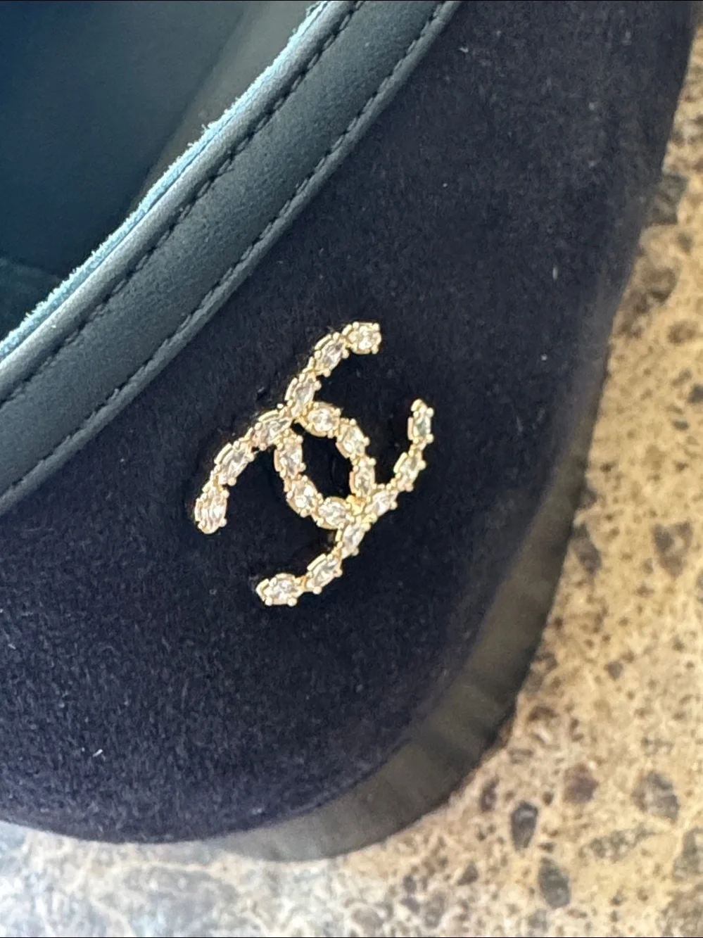 Chanel 24k black suede patent cap toe ballet ballerina Mary Jane flats sz 39